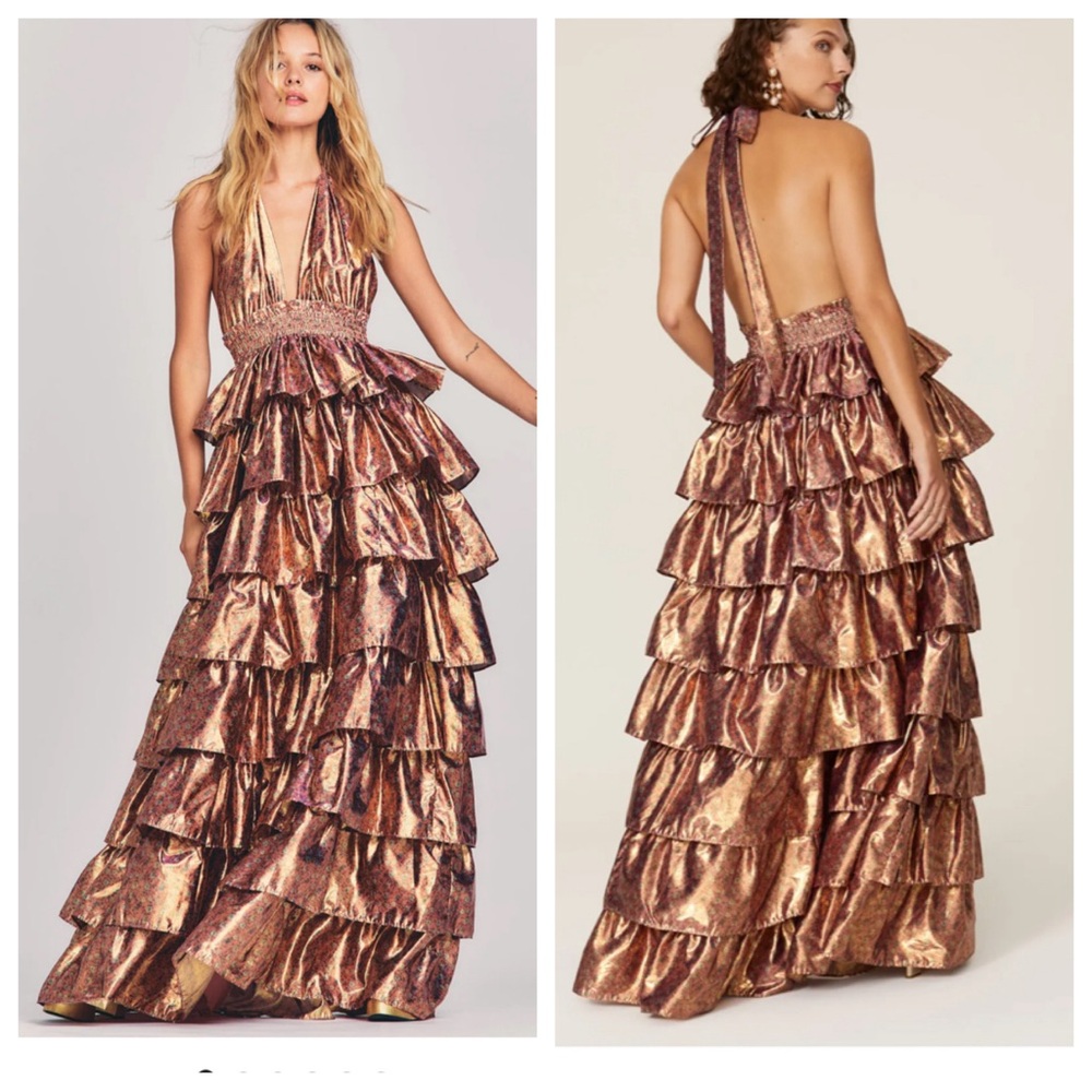 Love Shack Fancy - Bexlie Halter Dress in Pink Orchid